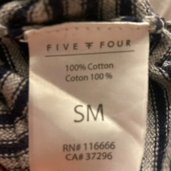 Men’s Five Four Robert Geller Grant long sleeve shirt S/M Striped 100% Cotton - Picture 4 of 6